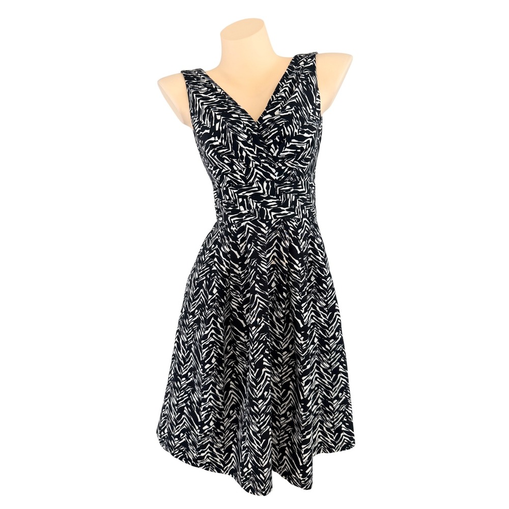 VTG Nanette Lepore Silk Cotton Print Silk Blend Fit & Flare Dress Size 0